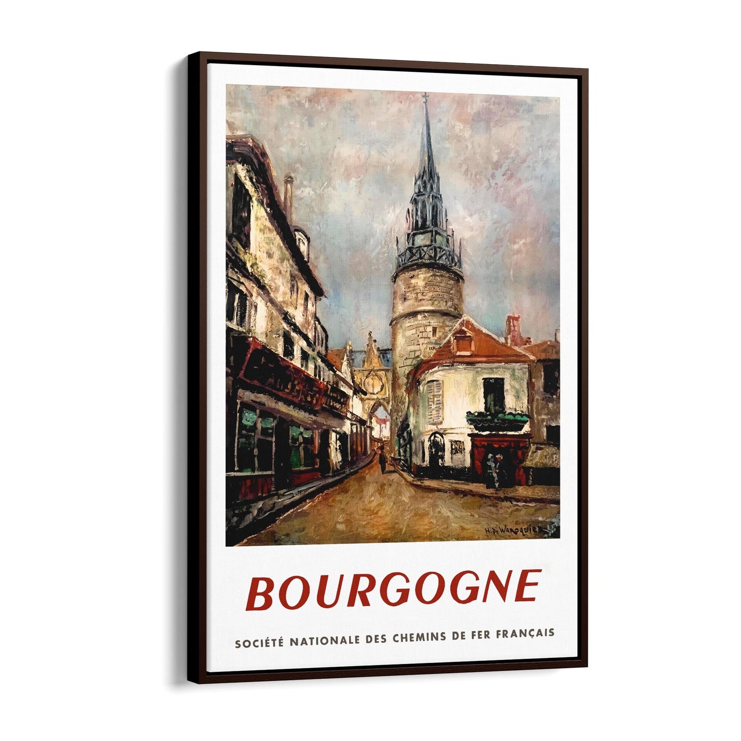 Bourgogne, France - French National Railway | Framed Canvas Vintage Travel Advertisement