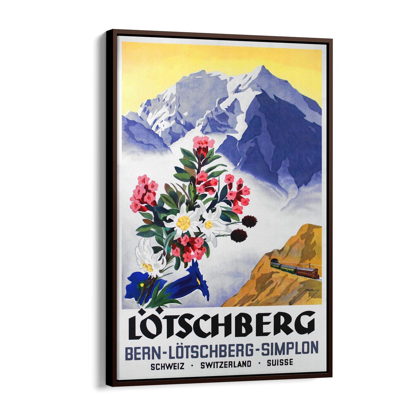 Lotschberg, Switzerland by Armin Bieber | Framed Canvas Vintage Travel Advertisement