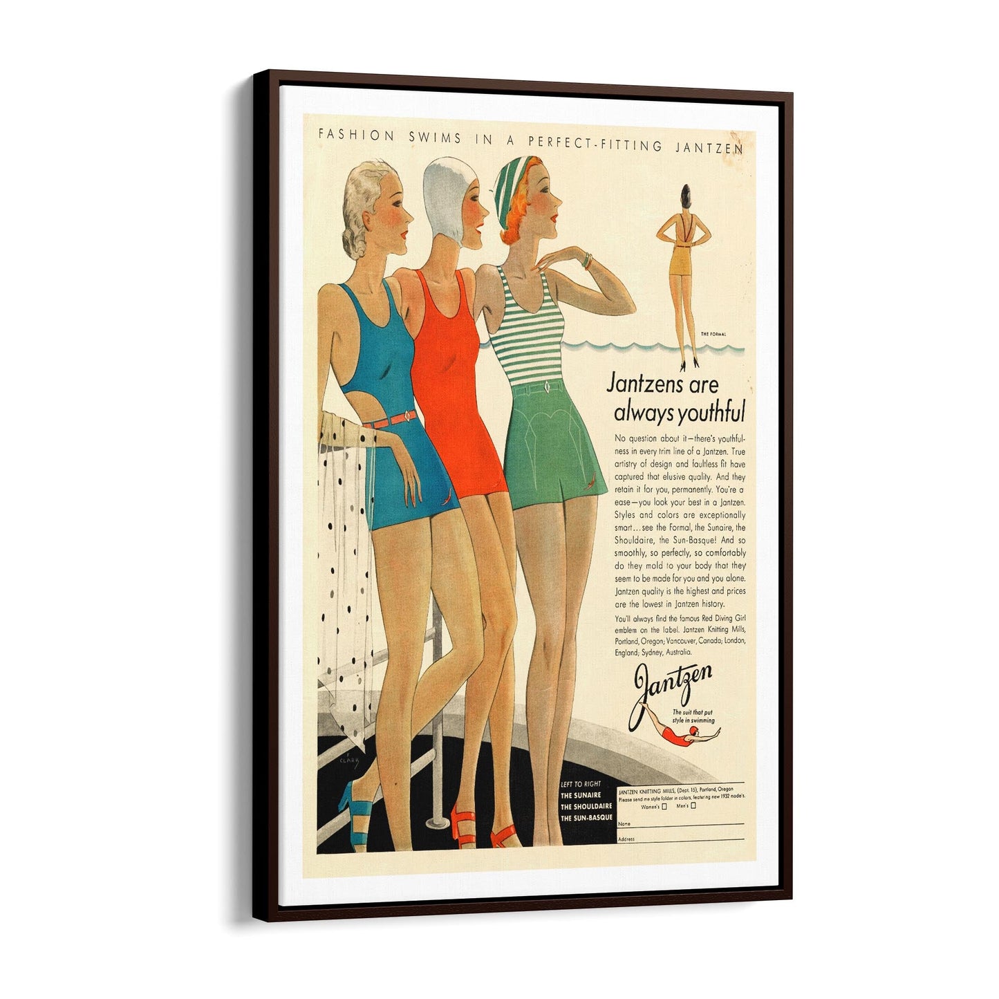 Jantzens Beach Fashion | Framed Canvas Vintage Advertisement