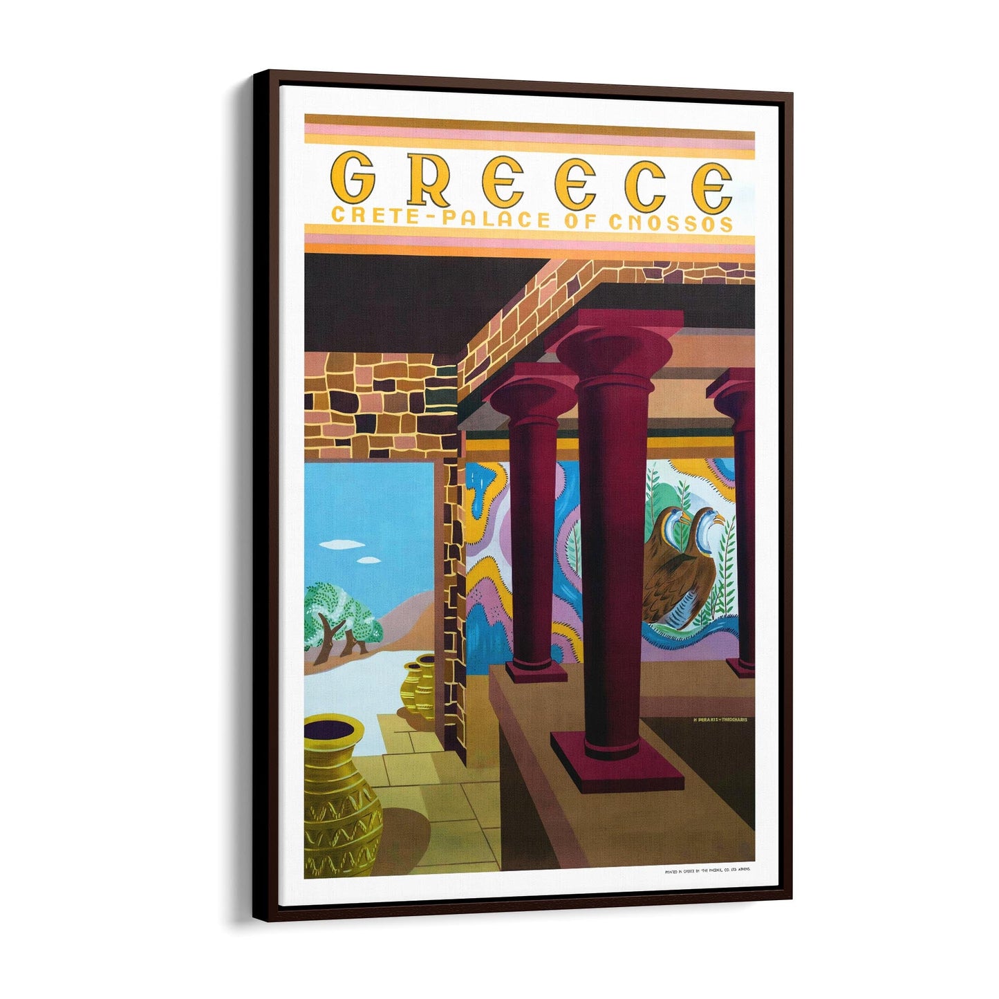 Crete, Greece "Palace of Cnossos" | Framed Canvas Vintage Travel Advertisement