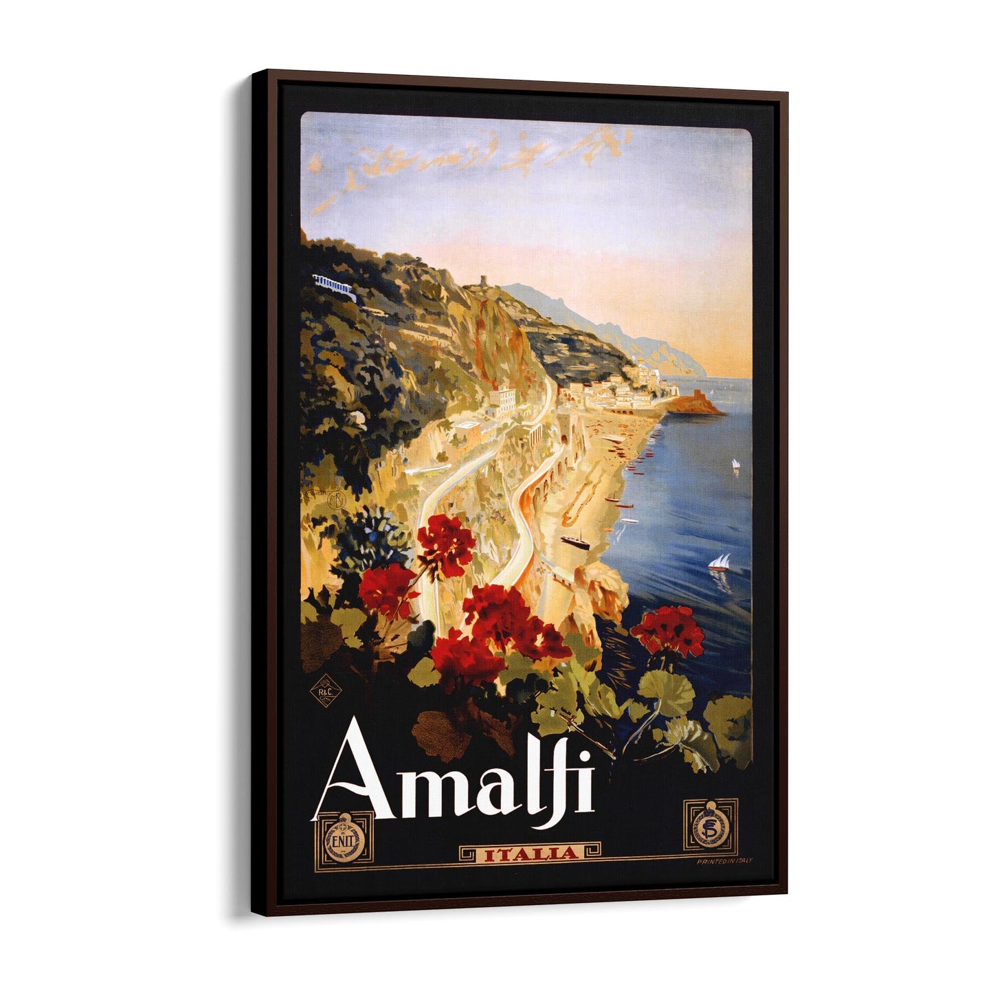 Amalfi, Italy | Framed Canvas Vintage Travel Advertisement