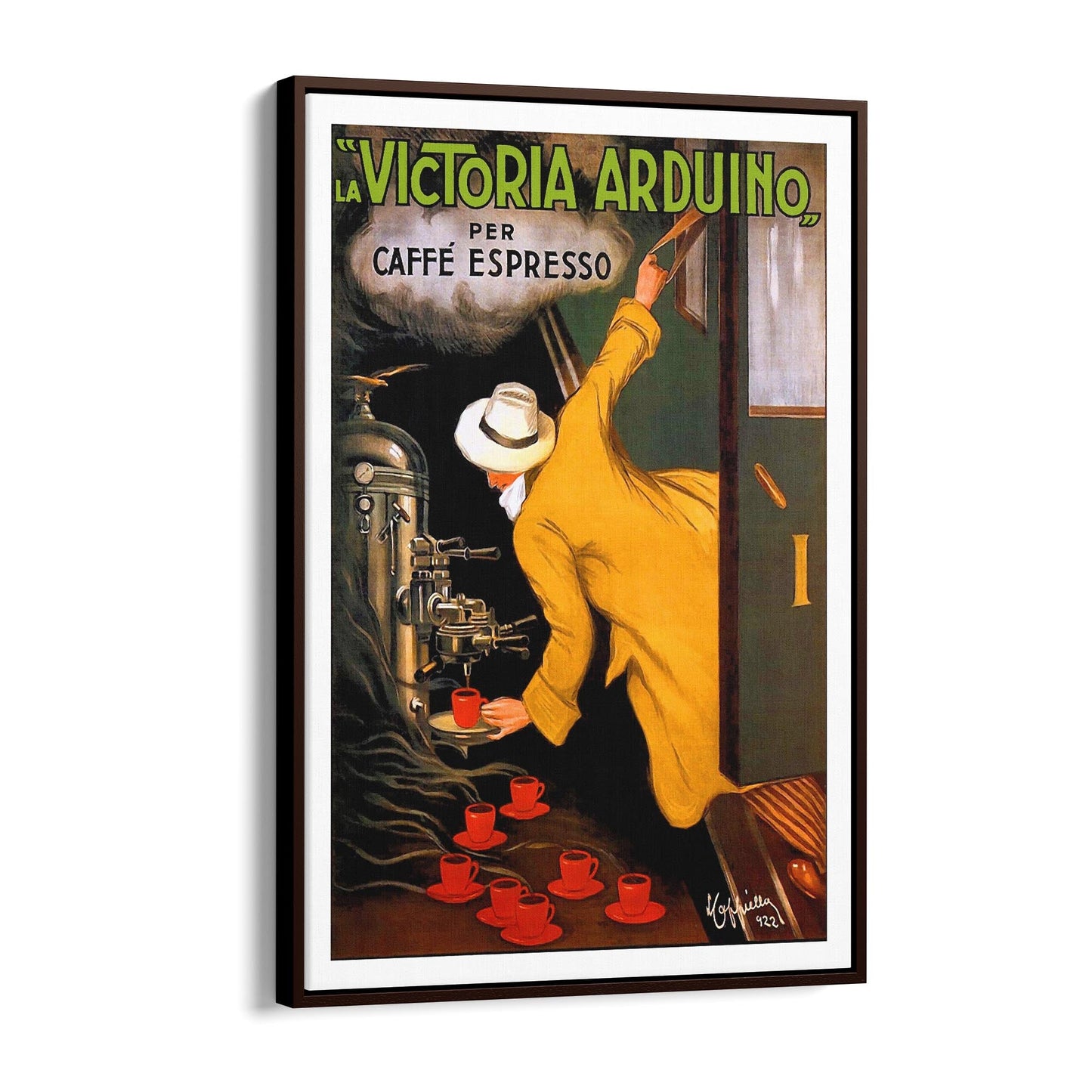 La Victoria Arduino Espresso Coffee by Leonetto Cappiello | Framed Canvas Vintage Advertisement