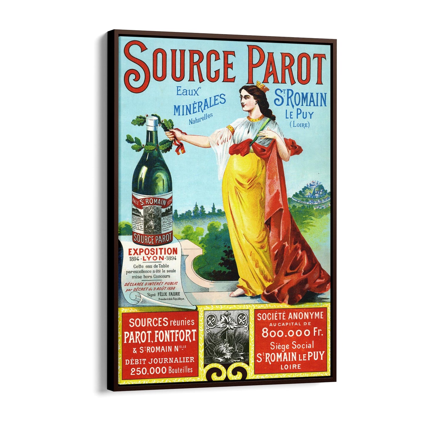 Source Parot Mineral Water | Framed Canvas Vintage Advertisement