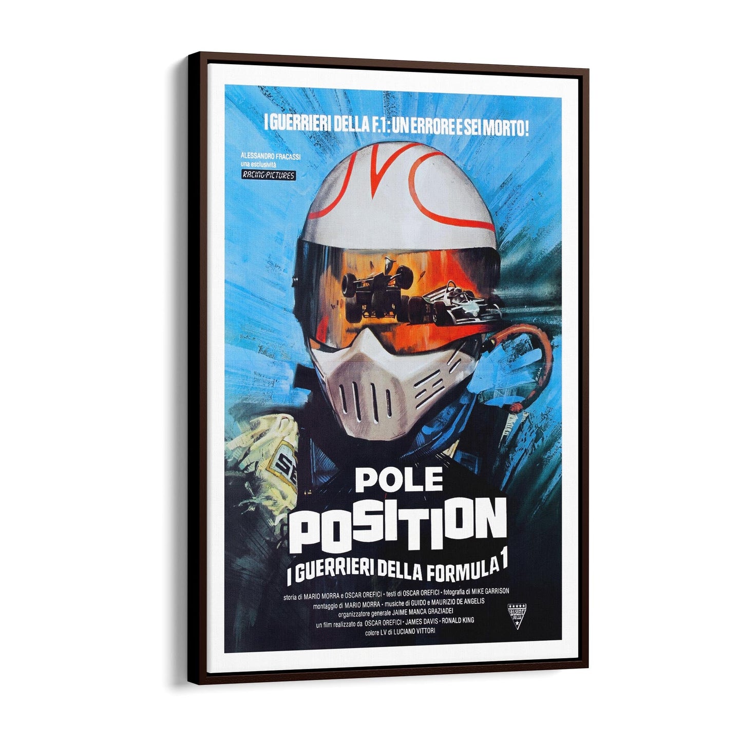 Motorsport "Pole Position" Italian Movie | Framed Canvas Vintage Advertisement