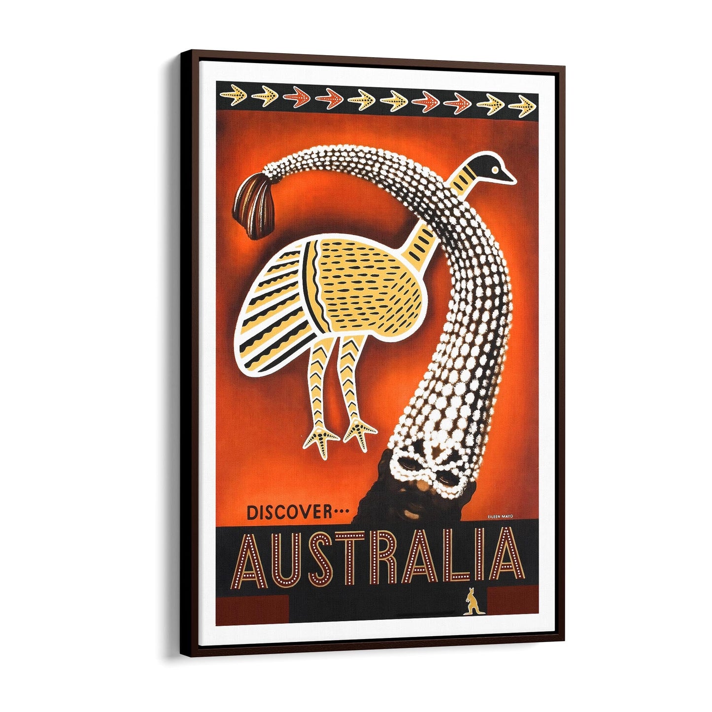 Discover Australia Indigenous Australia | Framed Canvas Vintage Travel Advertisement