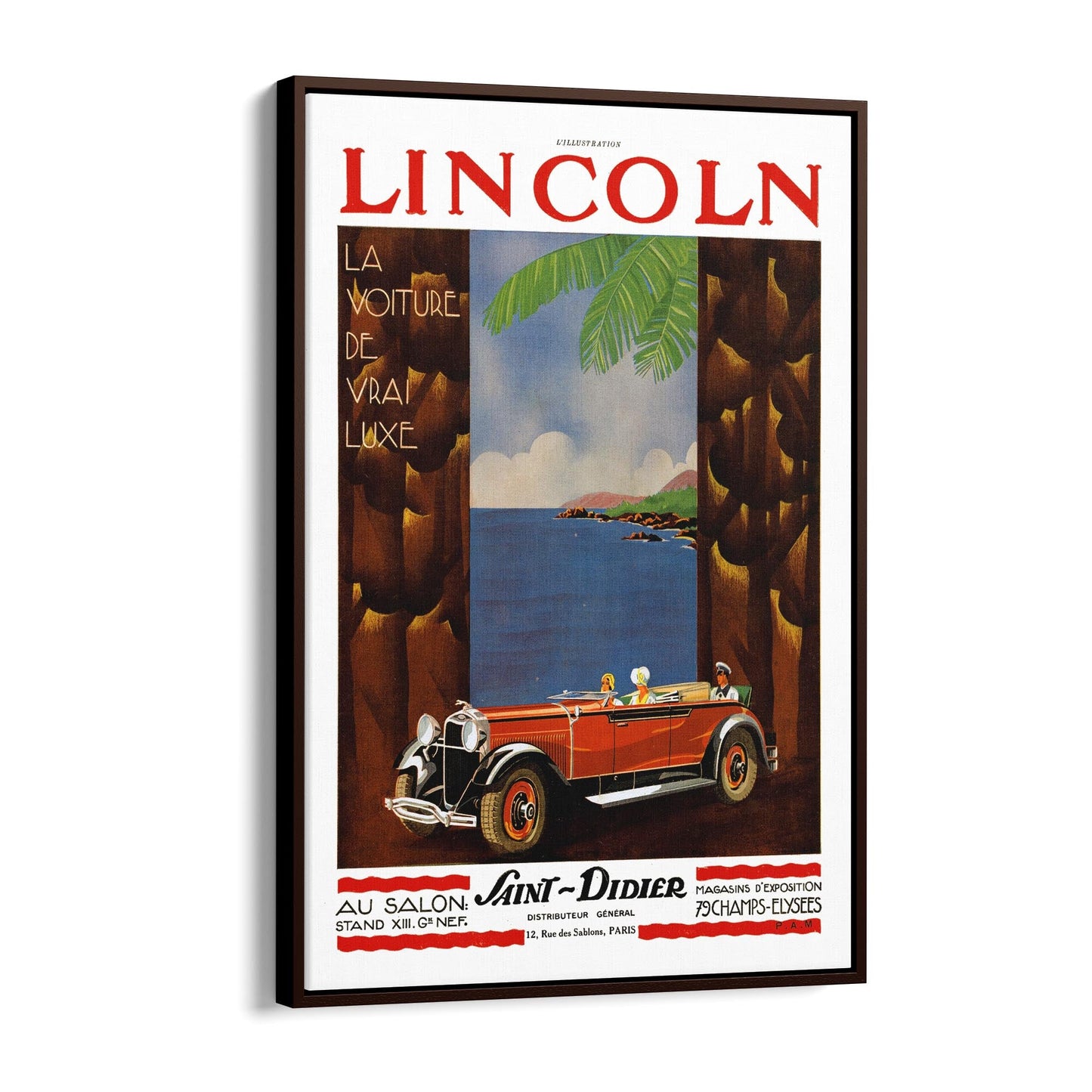 "Lincoln Saint Didier" French Car | Framed Canvas Vintage Advertisement