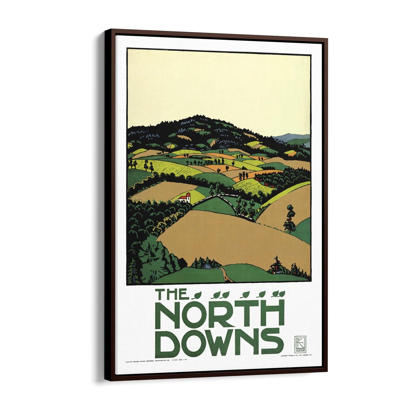 The North Downs, British Countryside | Framed Canvas Vintage Travel Advertisement