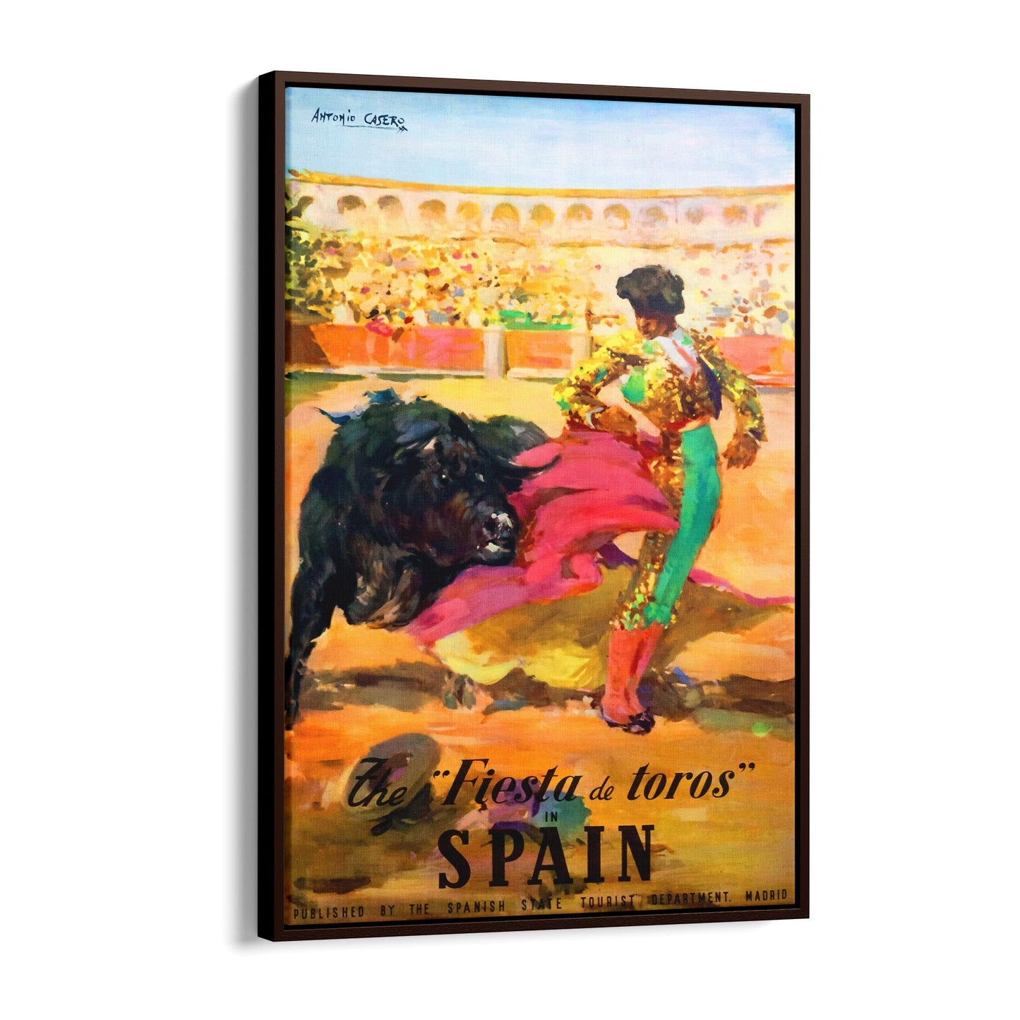 Spain by Antonia Casero | Framed Canvas Vintage Travel Advertisement