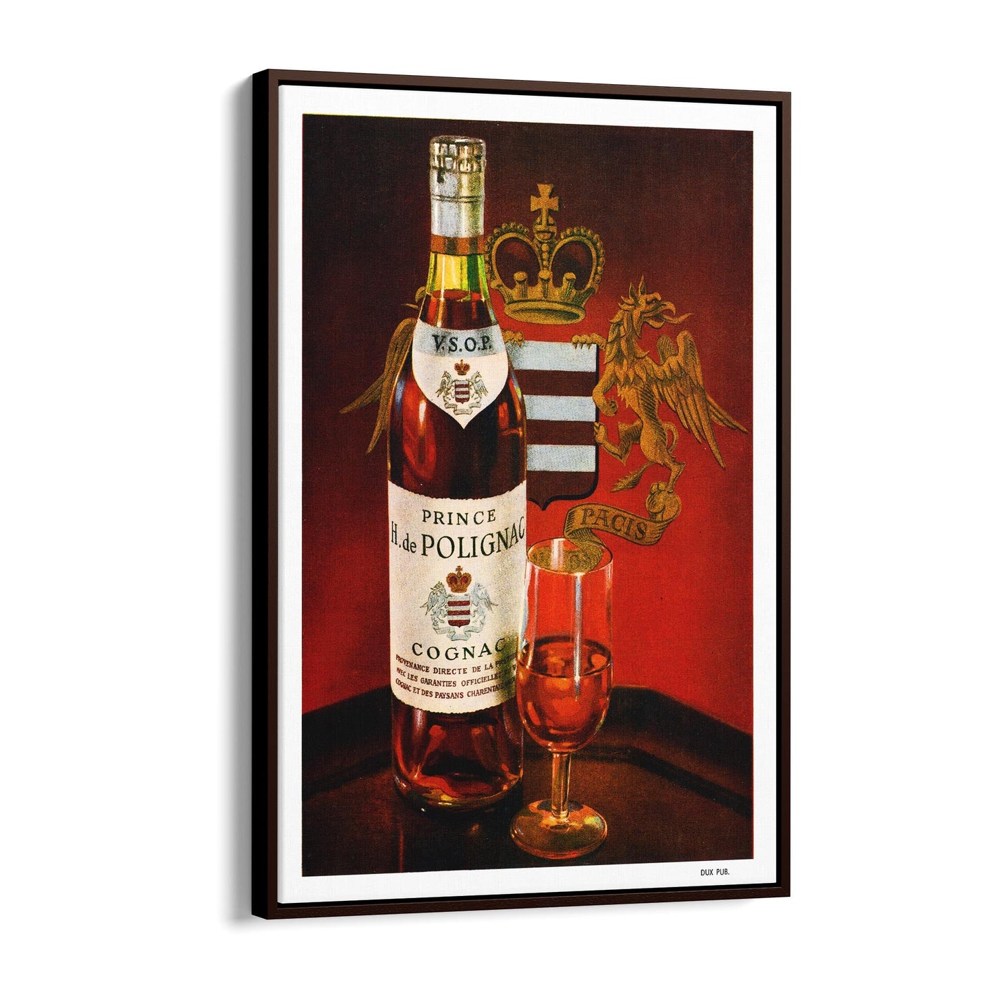 Prince Hubert de Polignac Cognac | Framed Canvas Vintage Advertisement