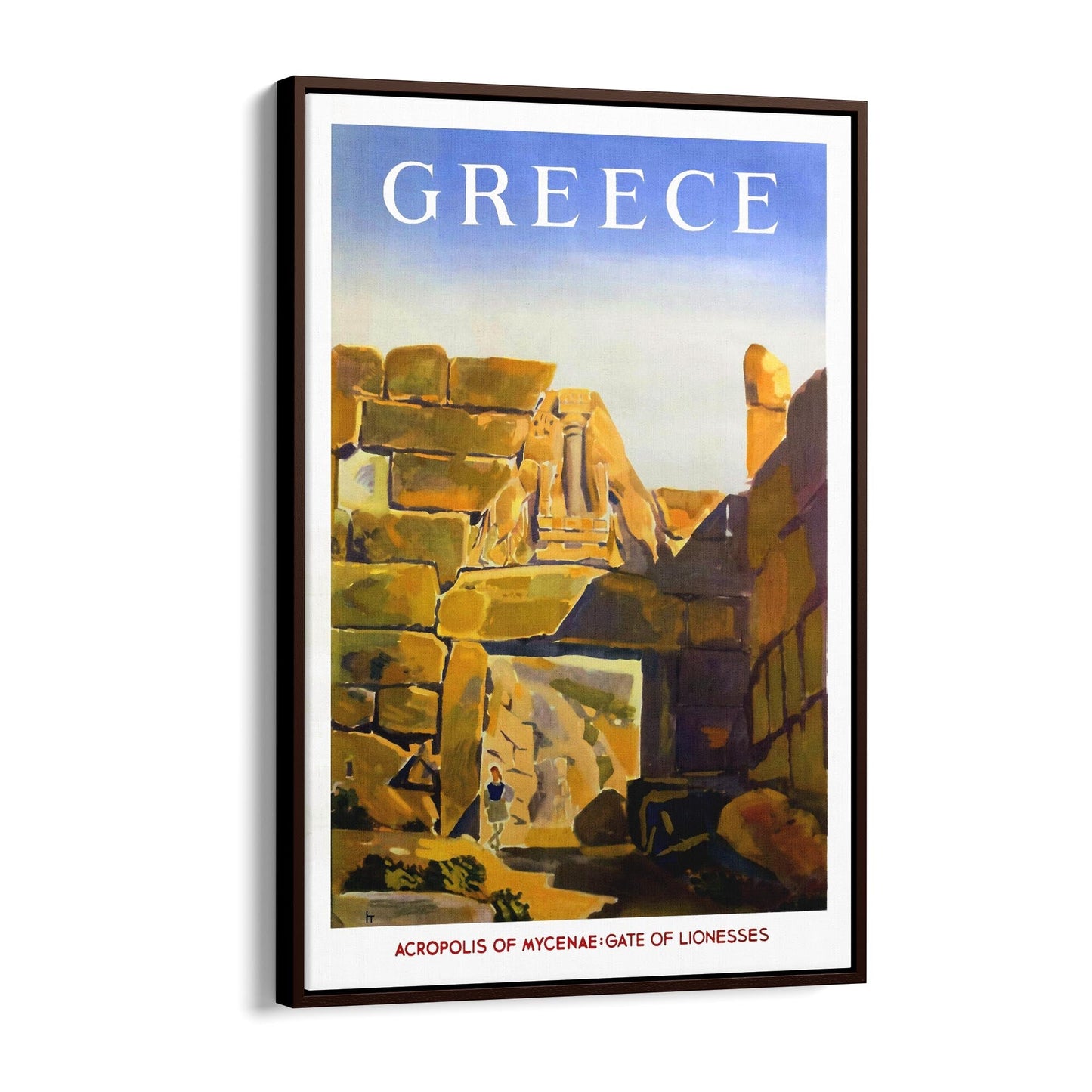 Mycenae, Greece | Framed Canvas Vintage Travel Advertisement