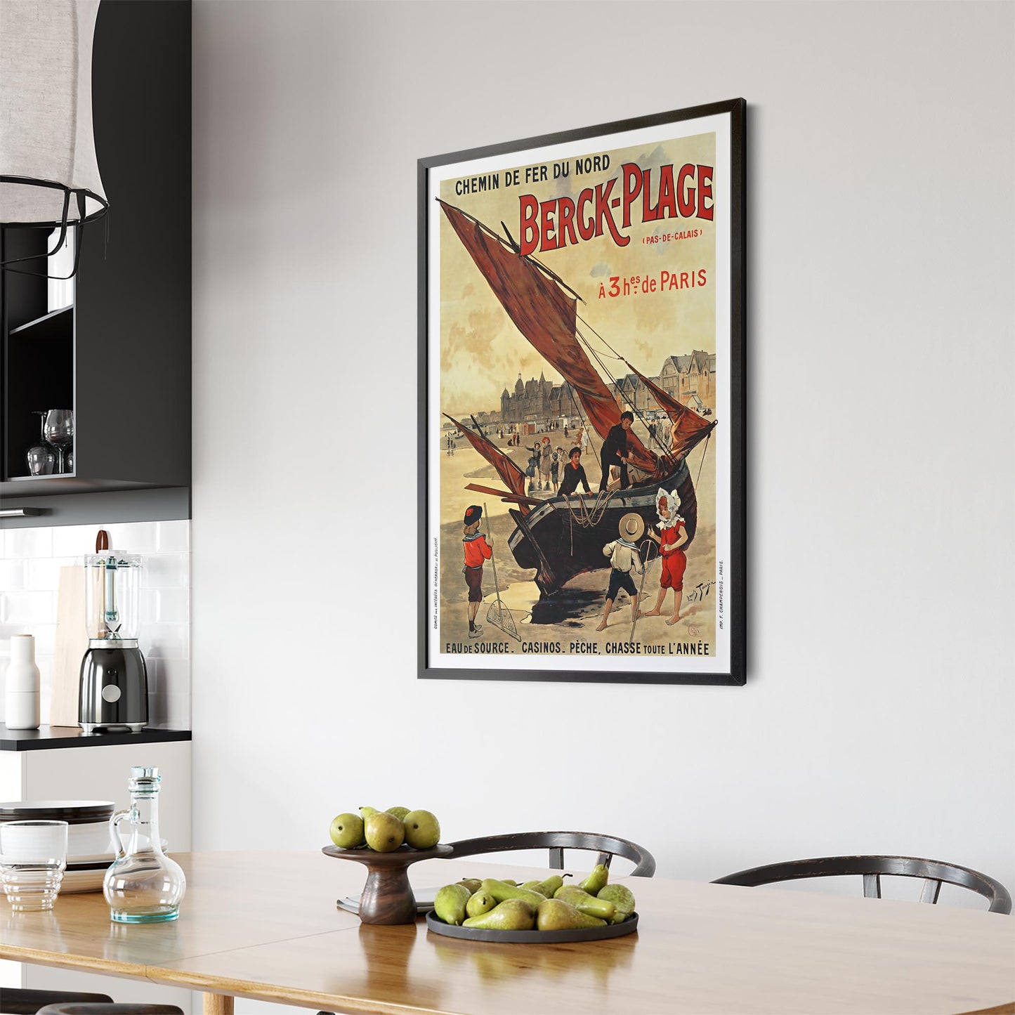 Berck-Plage, France "Chemin de Fer du Nord" | Framed Vintage Travel Poster