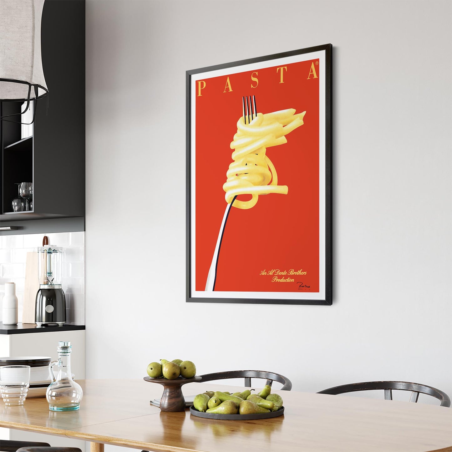 Red Italian Pasta | Framed Vintage Poster