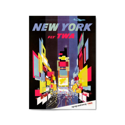 New York Fly TWA, United States of America | Framed Vintage Travel Poster