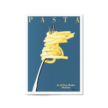 Blue Italian Pasta | Framed Vintage Poster