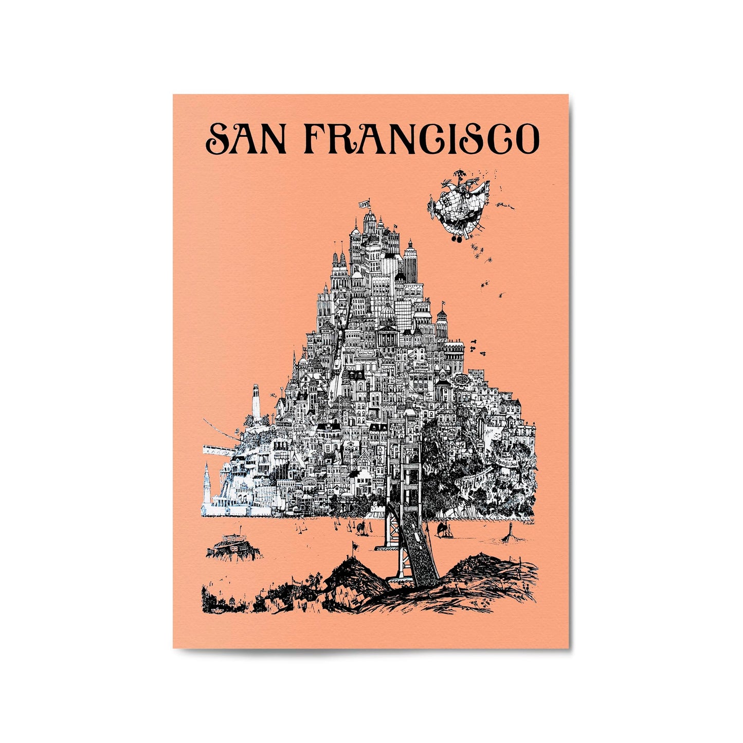 San Francisco, USA by David Schiller | Framed Vintage Travel Poster