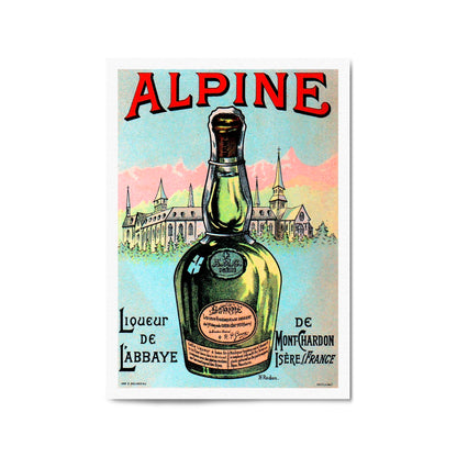 Alpine Liqueur de l'Abbaye de Mont-Chardon by H. Rodon | Framed Vintage Poster