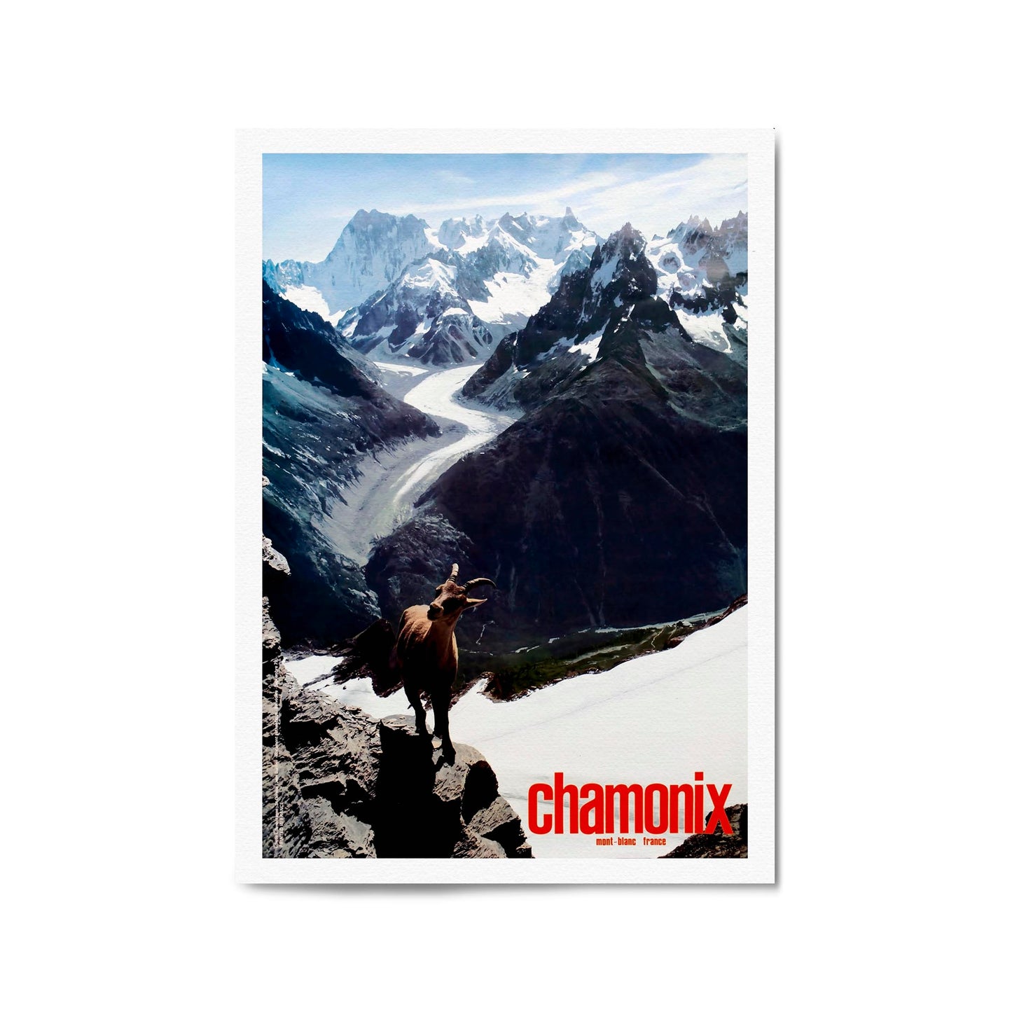 Chamonix, France - Majestic Mountain Range and Glacier | Framed Vintage Travel Poster