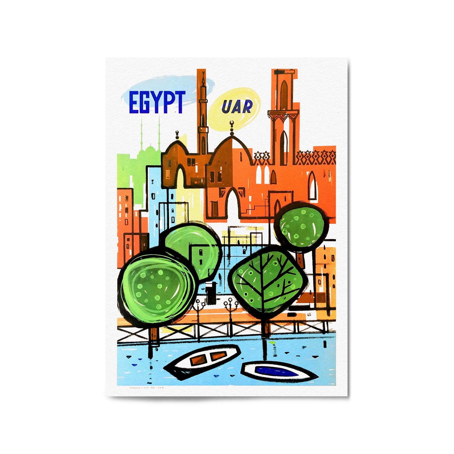 Egypt "UAR" | Framed Vintage Travel Poster