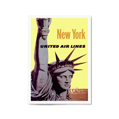 New York United Air Lines, United States of America | Framed Vintage Travel Poster