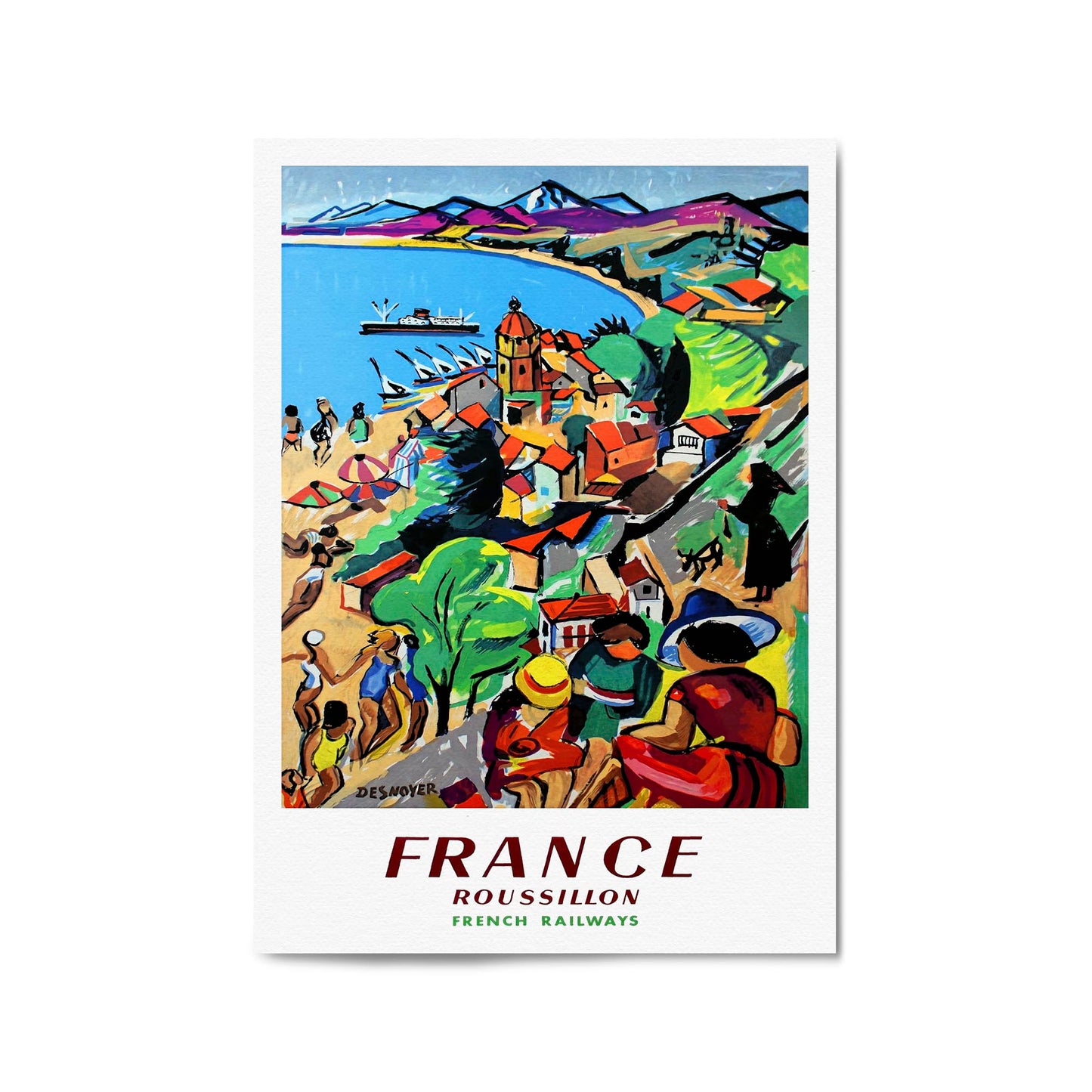 Roussillon, France by Francois Desnoyer | Framed Vintage Travel Poster