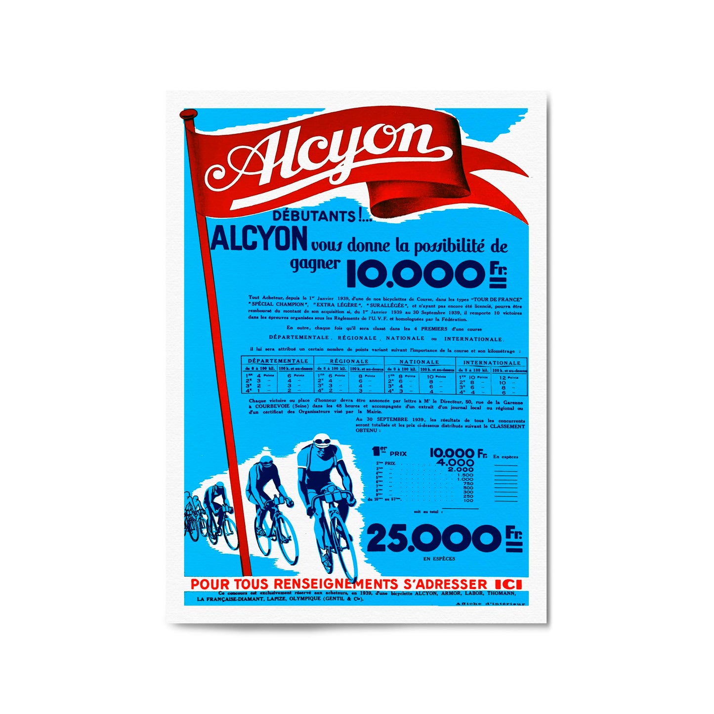 Alcyon Cycling Sports | Framed Vintage Poster