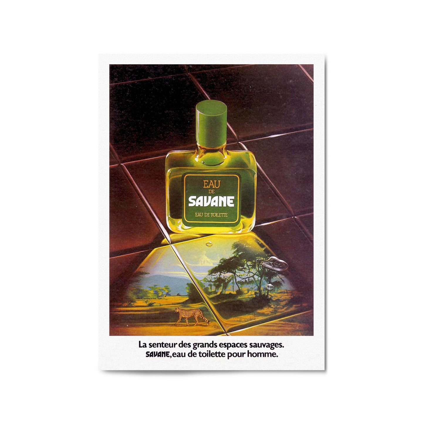 French Perfume "Eau De Savane" | Framed Vintage Poster