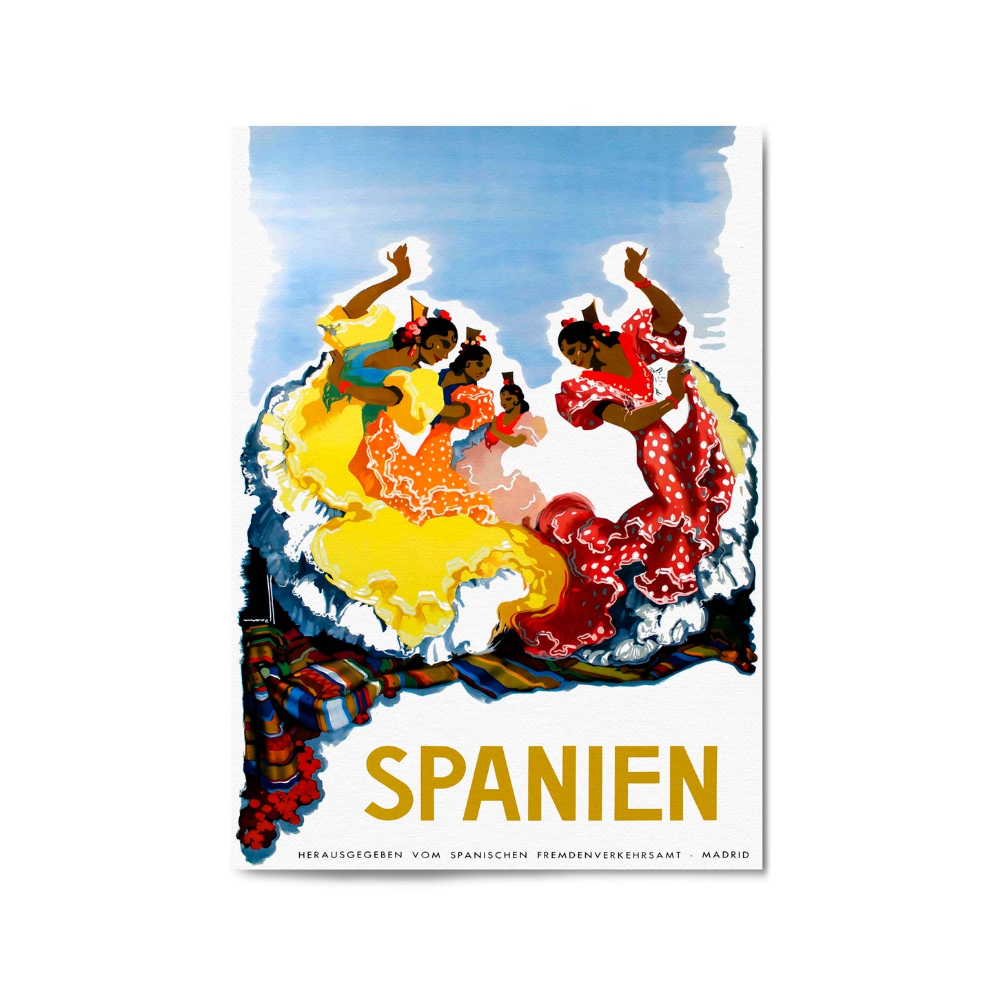 Flamenco Dancers, Spain | Framed Vintage Travel Poster
