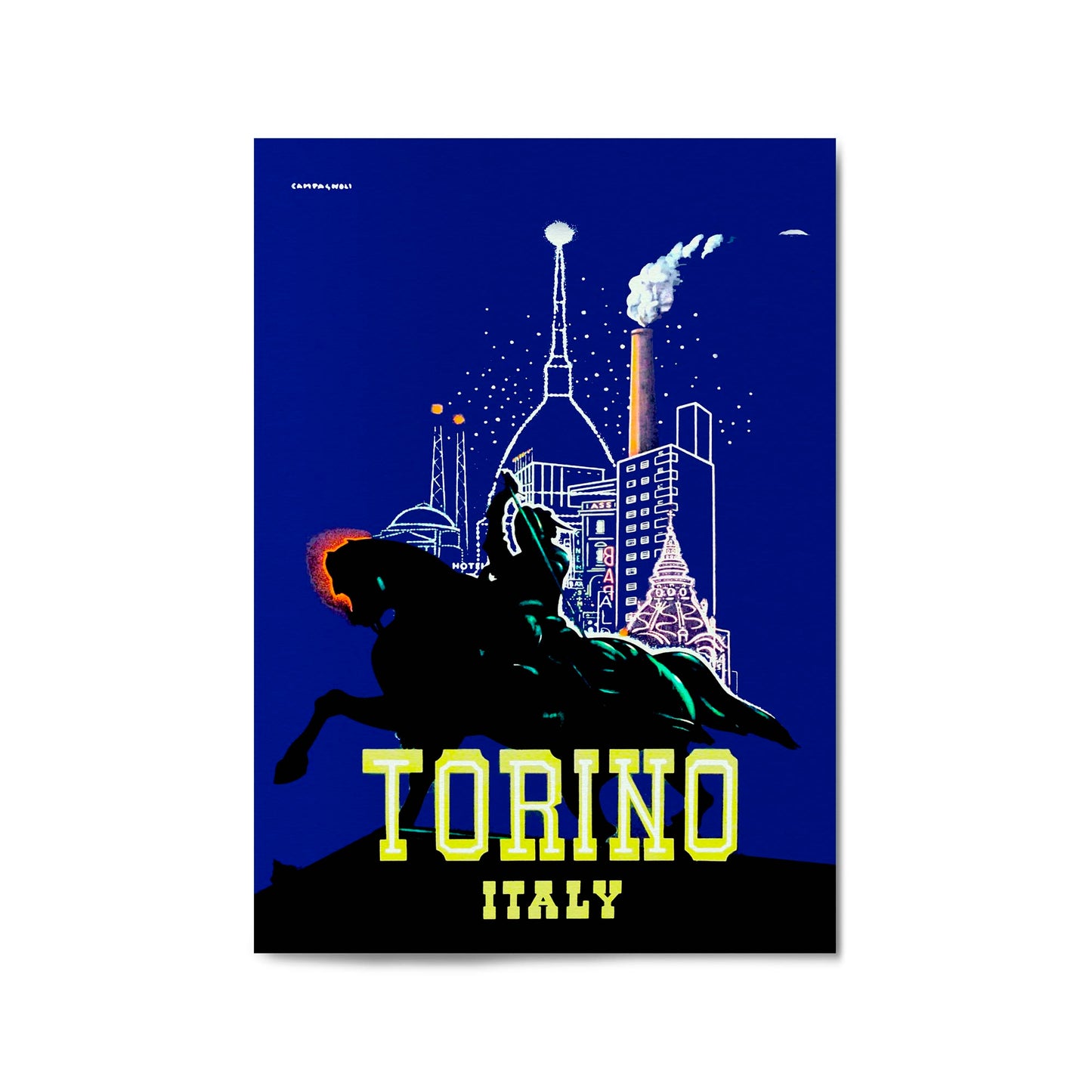 Torino, Italy by Adalberto Campagnoli | Framed Vintage Travel Poster