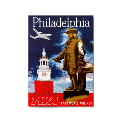 Philadelphia by TWA, United States of America | Framed Vintage Travel Poster