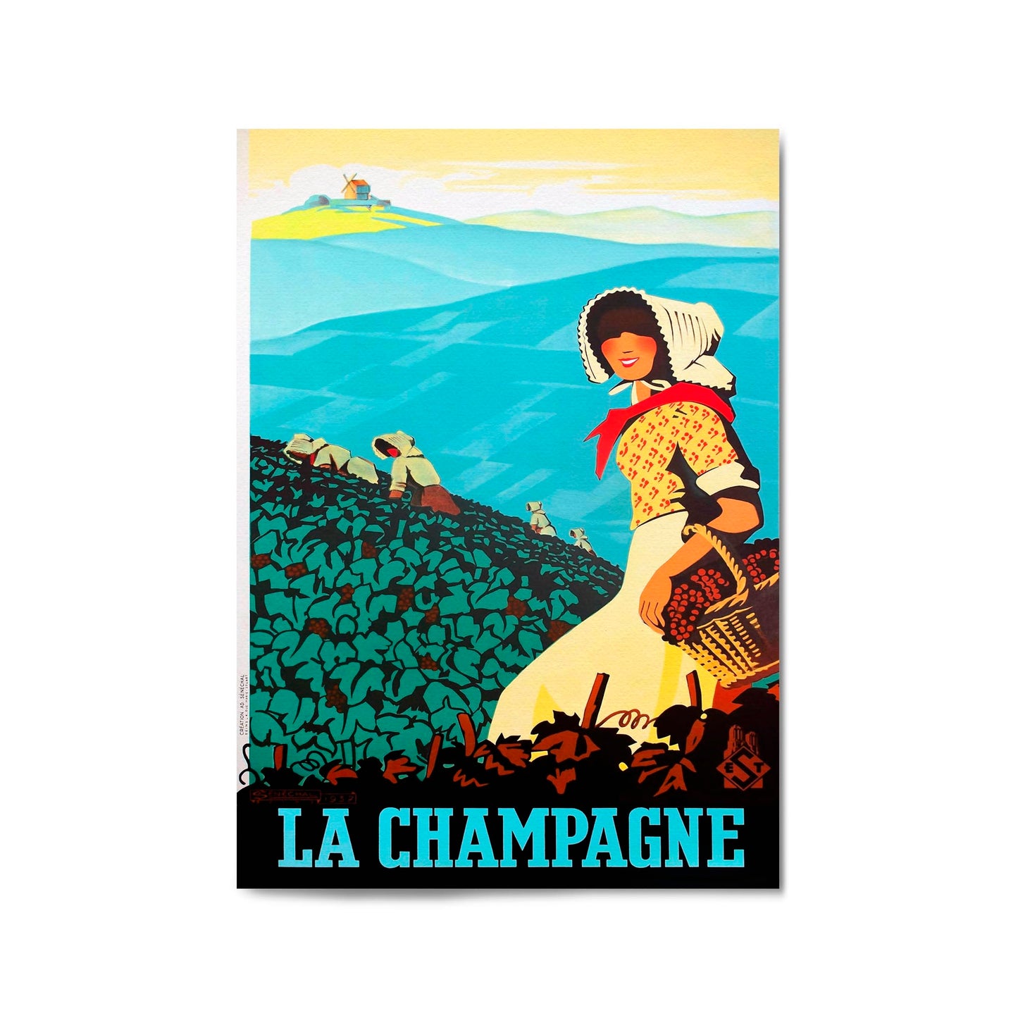 Champagne, France by Adrien Senechal | Framed Vintage Travel Poster