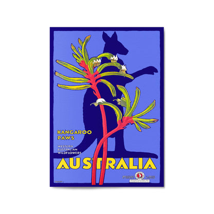 Western Australia Kangaroo | Framed Vintage Travel Poster