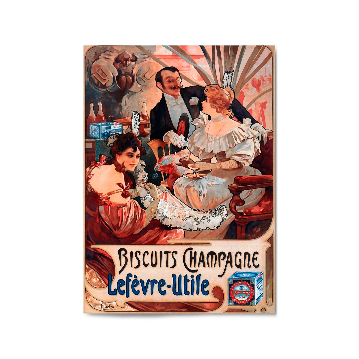 Biscuits Champagne "Lefevre-Utile" French Food | Framed Vintage Poster