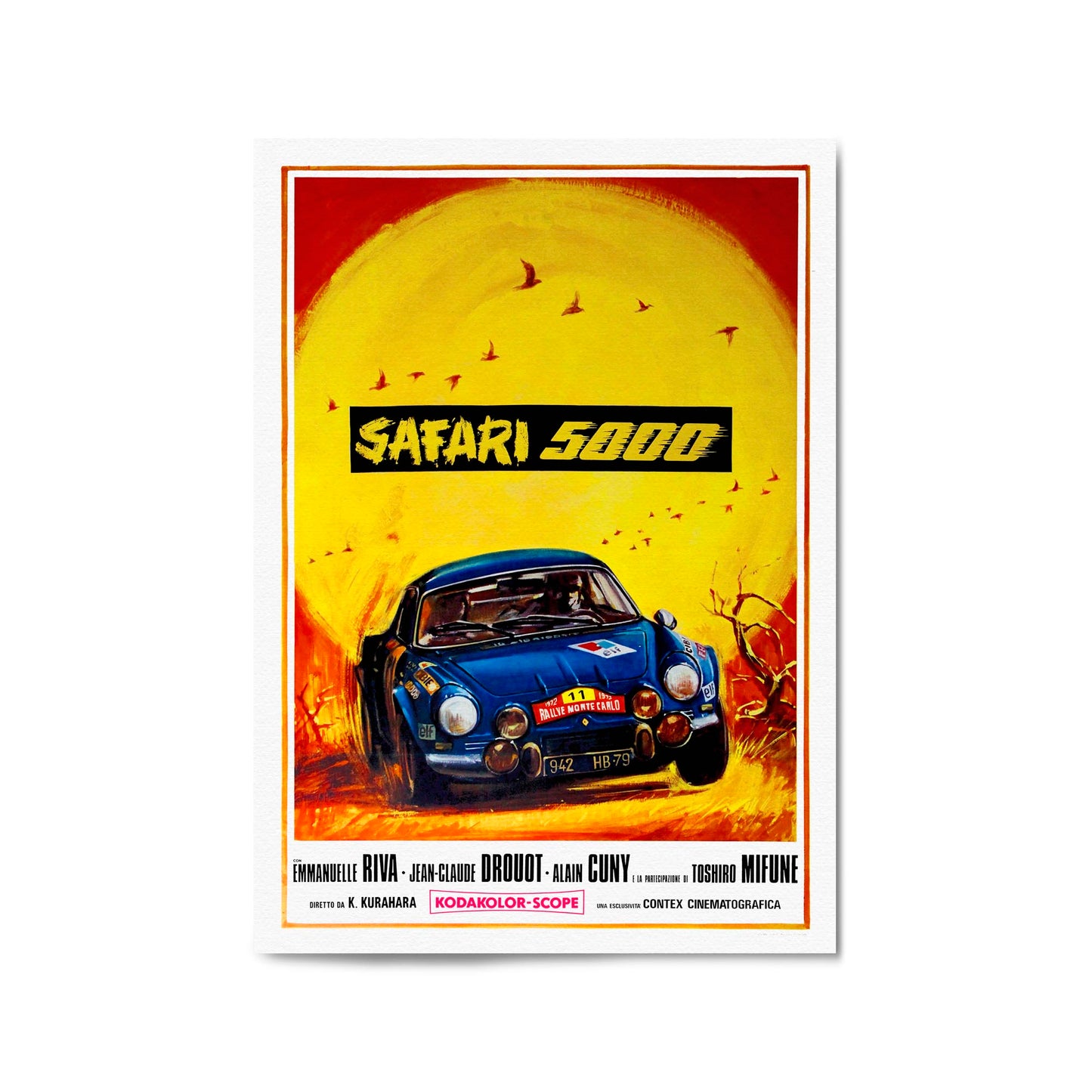 Motorsport "Safari 5000" Italian Movie | Framed Vintage Poster