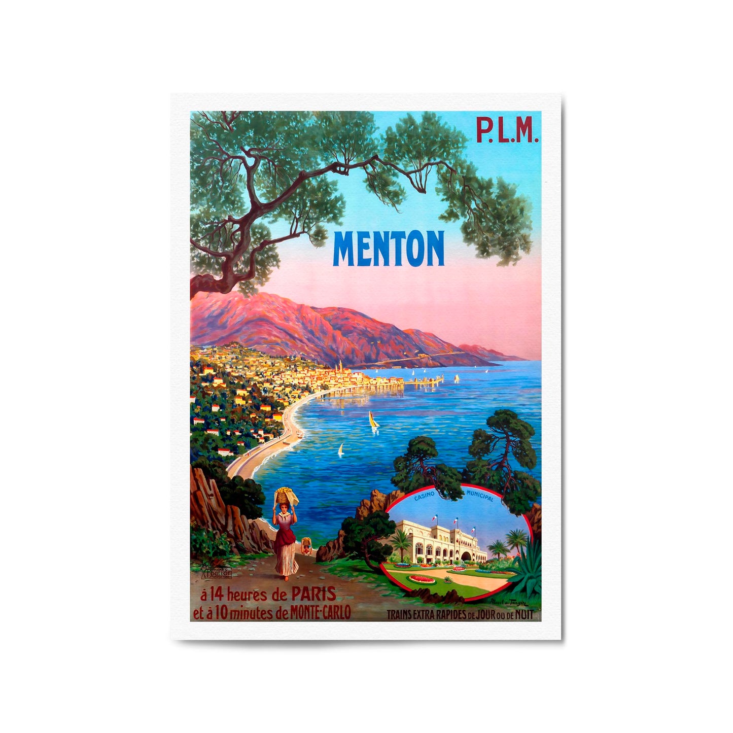 Menton, France "A Sunlit Jewel of the French Riviera" | Framed Vintage Travel Poster