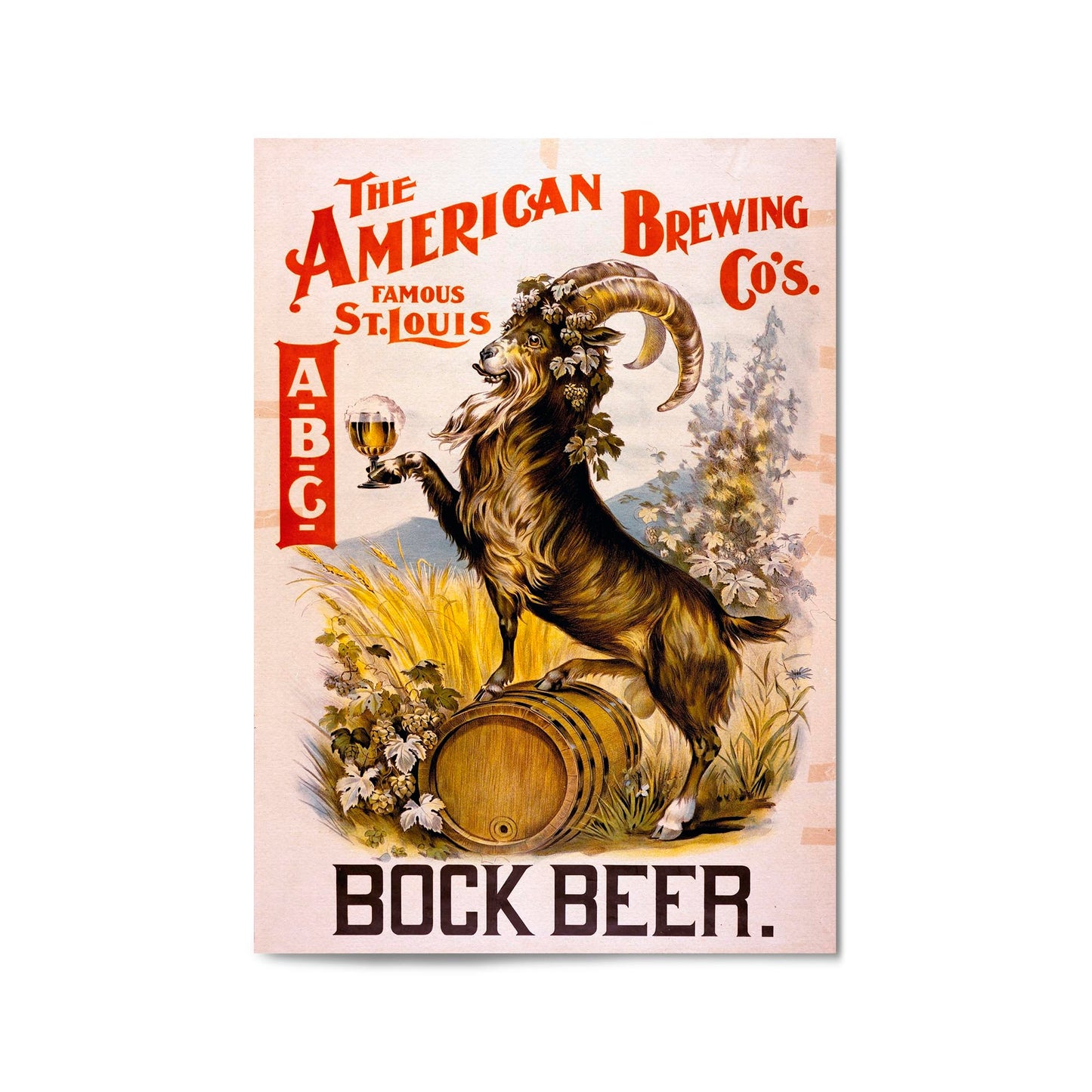 The American Brewing Co "Bock Beer" | Framed Vintage Poster