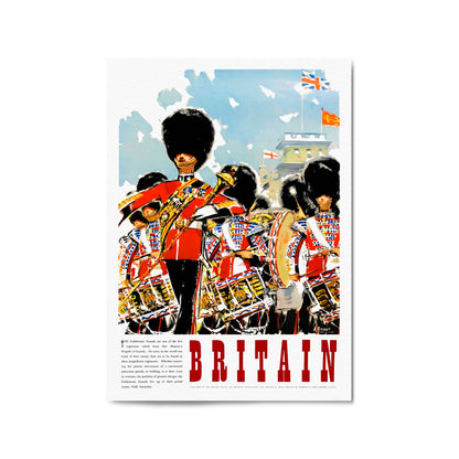 Britain's Coldstream Guard Band by A. Brenet | Framed Vintage Travel Poster