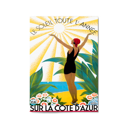 Cote d'Azur, France - "Le Soleil Toute L'Annee" by Roger Broders | Framed Vintage Travel Poster
