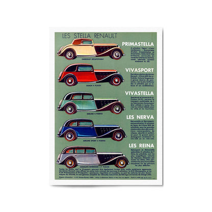 "The Renault Stars" (Les Stella Renault) French Car | Framed Vintage Poster