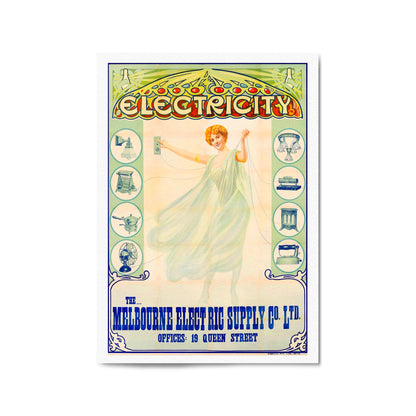 Melbourne Electric Supply Co, Australia | Framed Vintage Poster