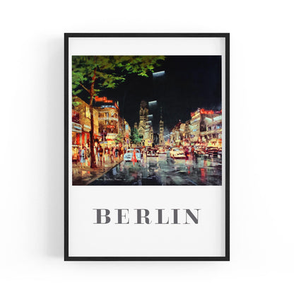 Berlin, Germany by Night by Reinhard Bartsch | Framed Vintage Travel Poster