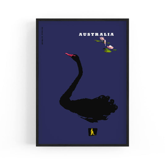 Black Swan Australian | Framed Vintage Travel Poster