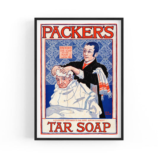 Packer's Tar Soap Barber | Framed Vintage Poster