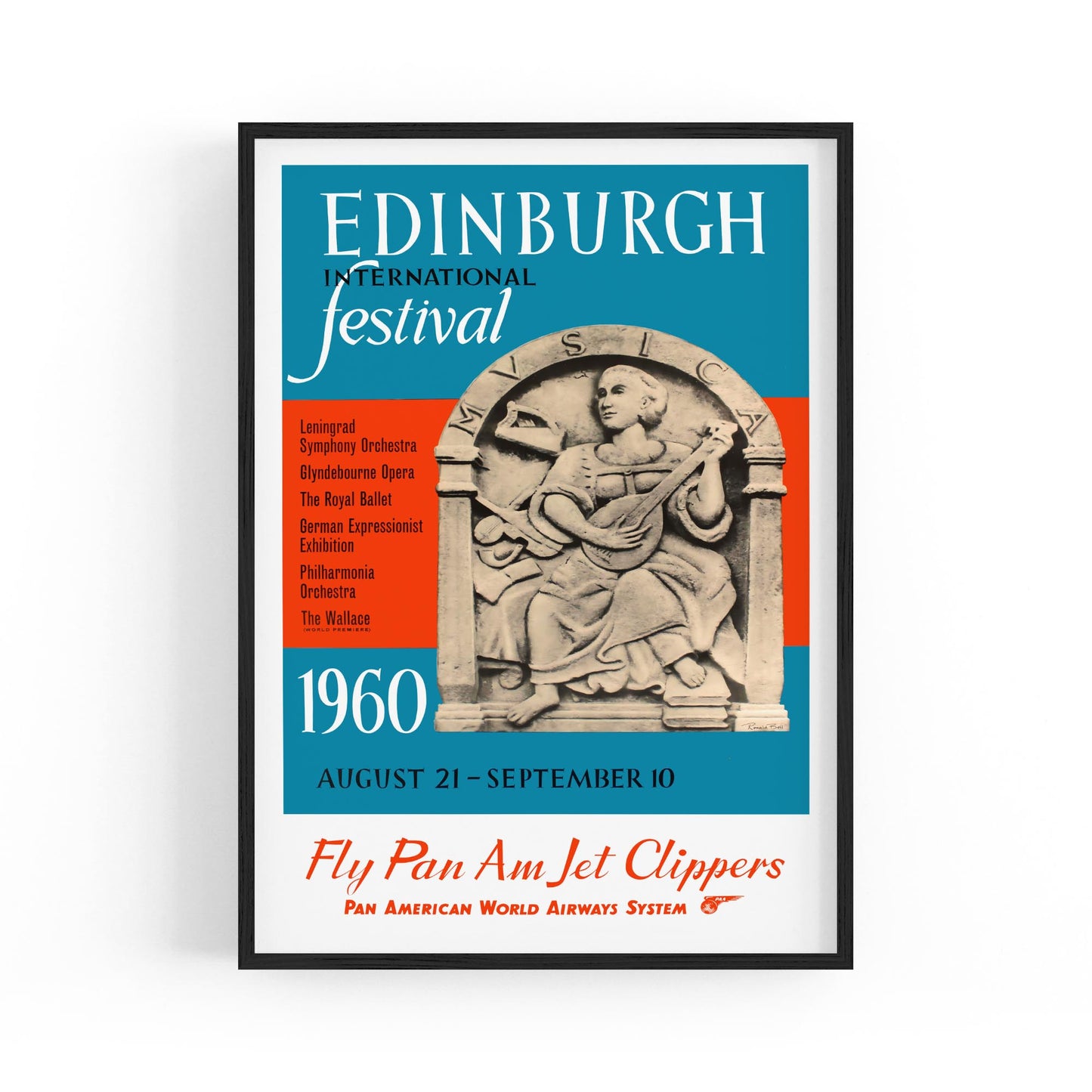 Edinburgh International Festival 1960, Scotland | Framed Vintage Travel Poster