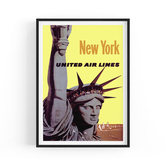 New York United Air Lines, United States of America | Framed Vintage Travel Poster