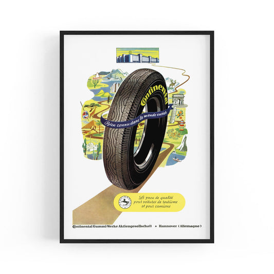 Continental Tyres French | Framed Vintage Poster