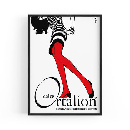 Italian Fashion "Calze Ortalion" | Framed Vintage Poster