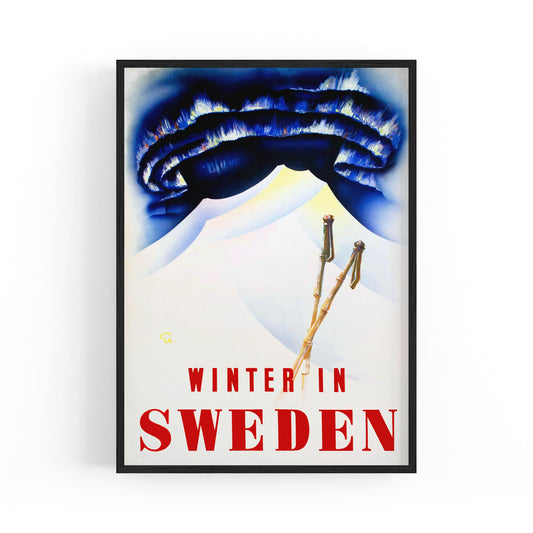 Winter In Sweden | Framed Vintage Travel Poster