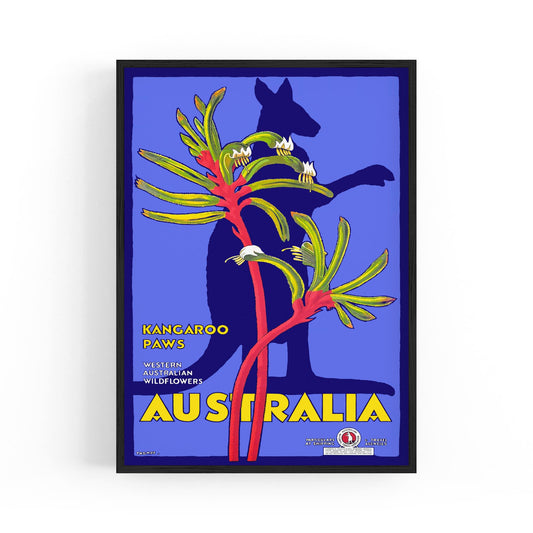 Western Australia Kangaroo | Framed Vintage Travel Poster