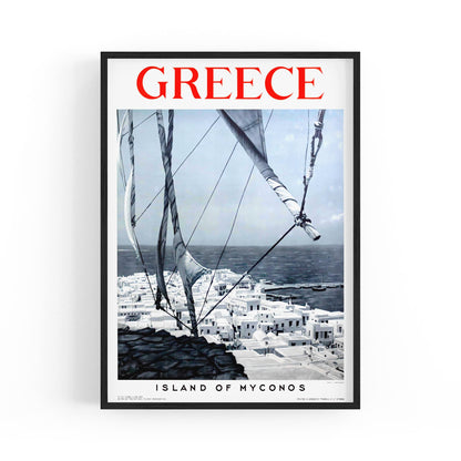 Island of Myconos, Greece | Framed Vintage Travel Poster