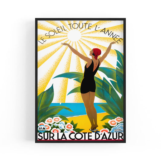 Cote d'Azur, France - "Le Soleil Toute L'Annee" by Roger Broders | Framed Vintage Travel Poster